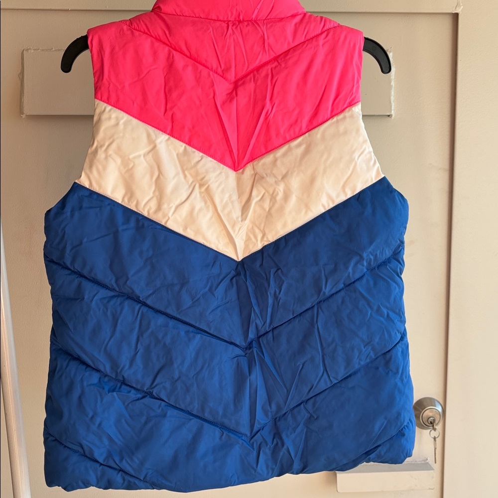 New With Tags Y2K GAP Vibrant Pink and Blue Chevron Vest - Picture 4 of 5